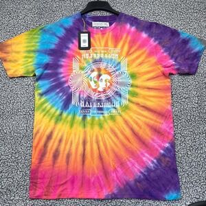 Rainbow Tie Dye Shirt Men Extra Large Grassroots Short Sleeve Cotton New XL